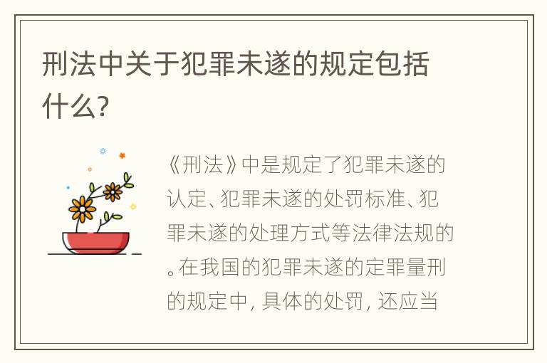 刑法中关于犯罪未遂的规定包括什么？