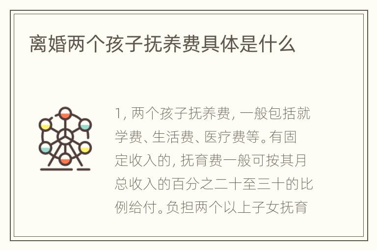 离婚两个孩子抚养费具体是什么