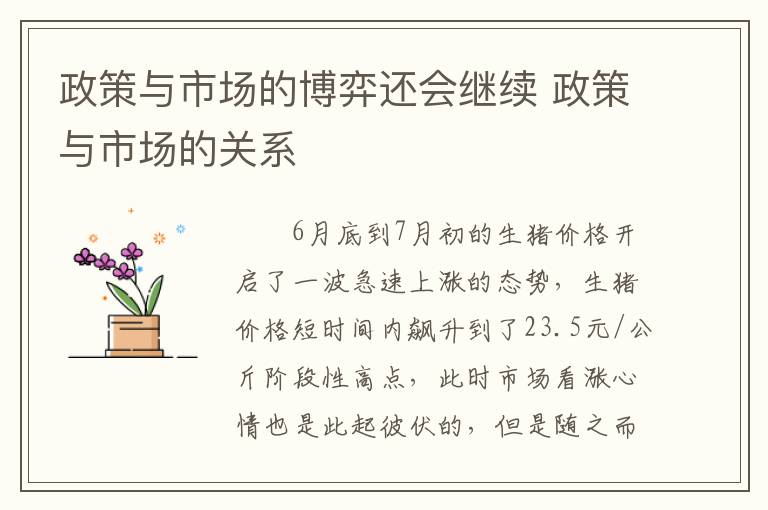 政策与市场的博弈还会继续 政策与市场的关系