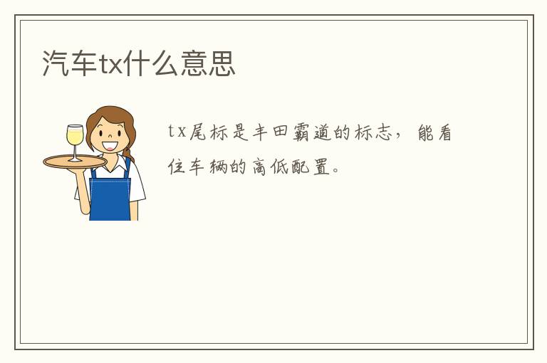 汽车tx什么意思