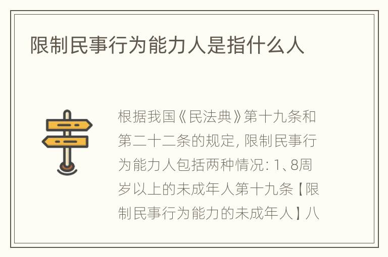 限制民事行为能力人是指什么人