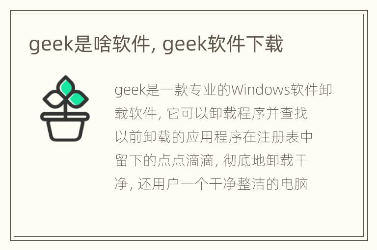 geek是啥软件，geek软件下载