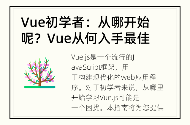 Vue初学者：从哪开始呢？ Vue从何入手最佳？