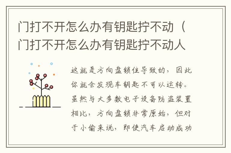 门打不开怎么办有钥匙拧不动（门打不开怎么办有钥匙拧不动人在外面）