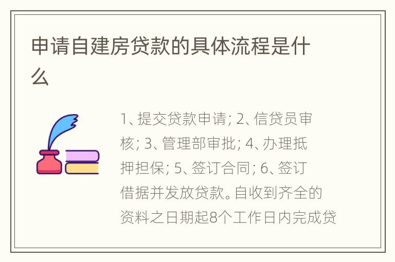 申请自建房贷款的具体流程是什么