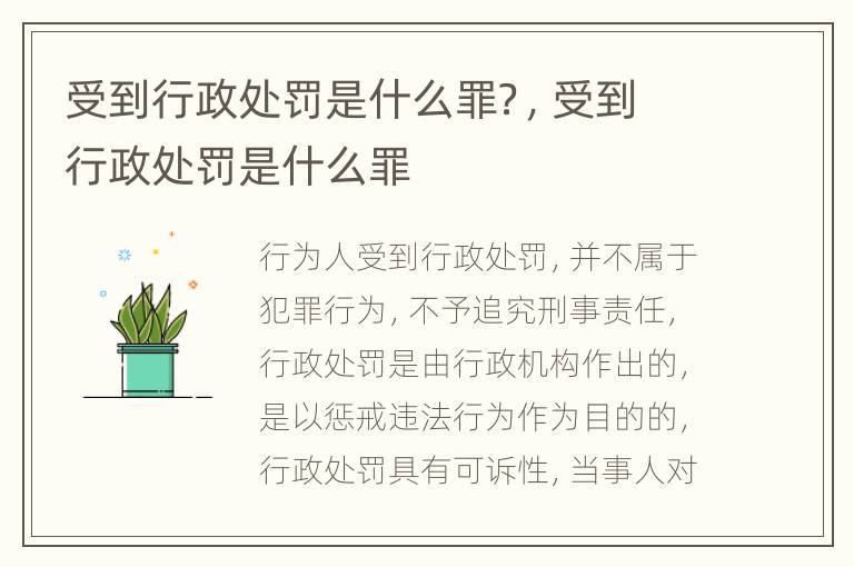 受到行政处罚是什么罪？，受到行政处罚是什么罪