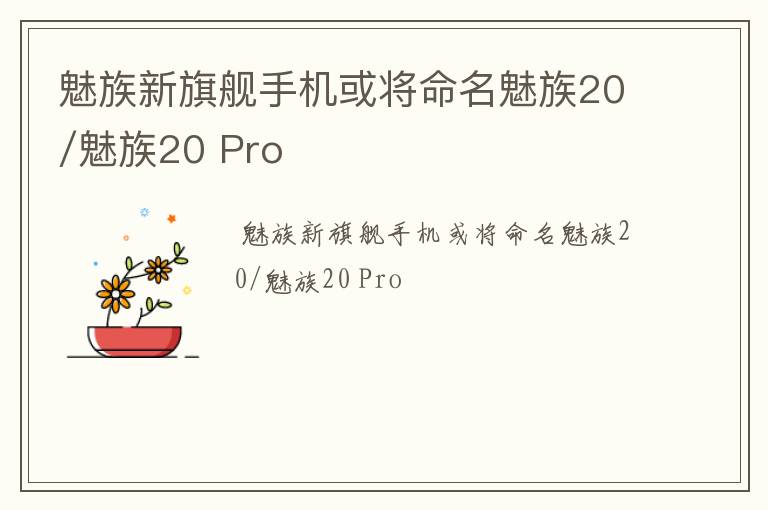 魅族新旗舰手机或将命名魅族20/魅族20 Pro