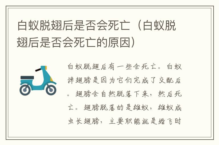 白蚁脱翅后是否会死亡（白蚁脱翅后是否会死亡的原因）