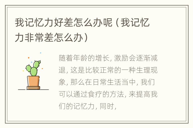 我记忆力好差怎么办呢（我记忆力非常差怎么办）