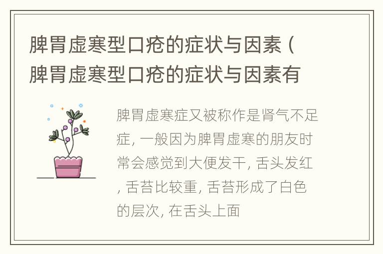 脾胃虚寒型口疮的症状与因素（脾胃虚寒型口疮的症状与因素有哪些）