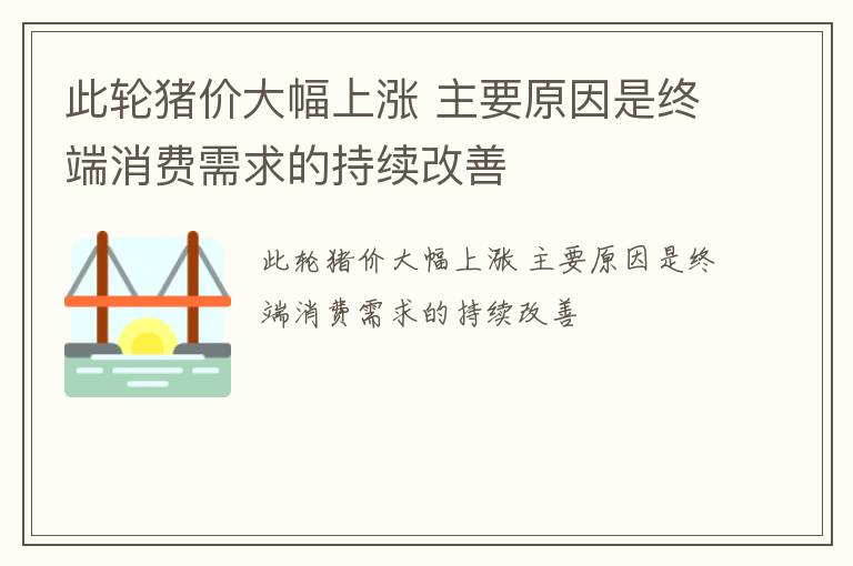此轮猪价大幅上涨 主要原因是终端消费需求的持续改善