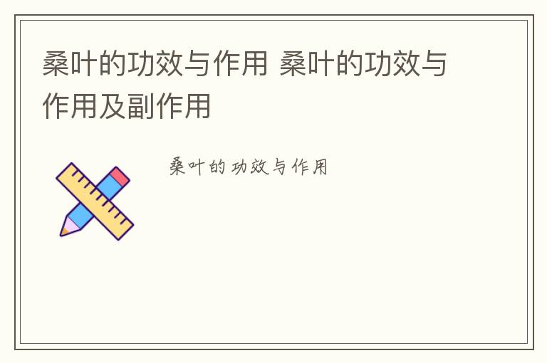 桑叶的功效与作用 桑叶的功效与作用及副作用