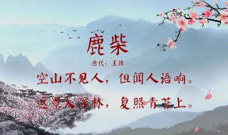 鹿柴王维拼音版 鹿柴王维原文及释义