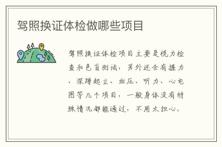 驾照换证体检做哪些项目