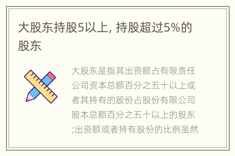 大股东持股5以上，持股超过5%的股东