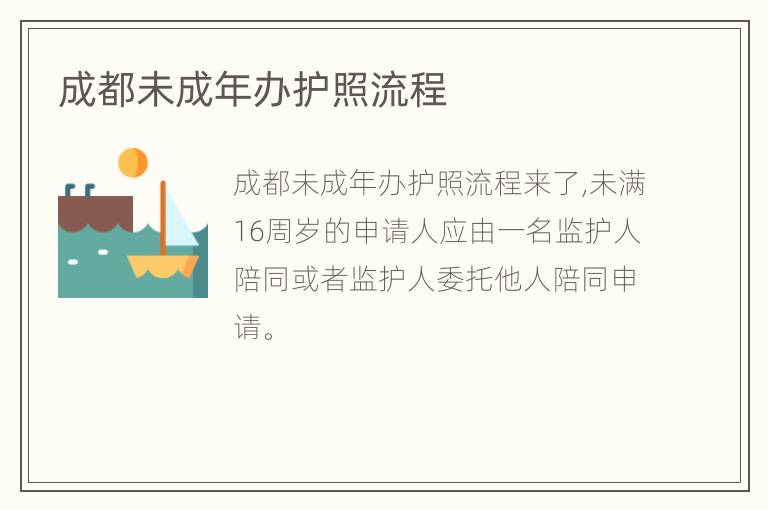 成都未成年办护照流程