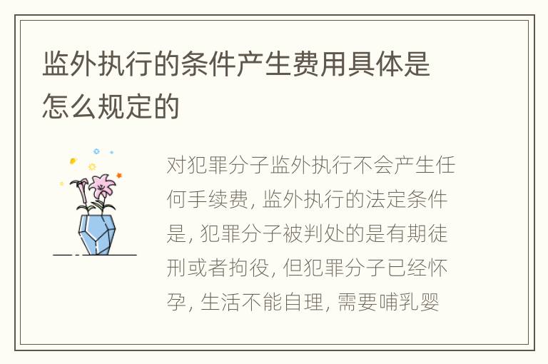 监外执行的条件产生费用具体是怎么规定的