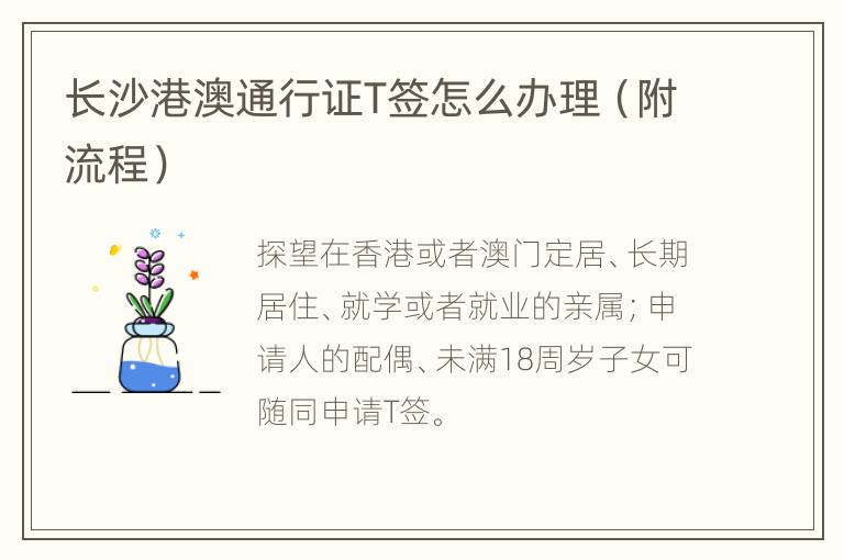 长沙港澳通行证T签怎么办理（附流程）
