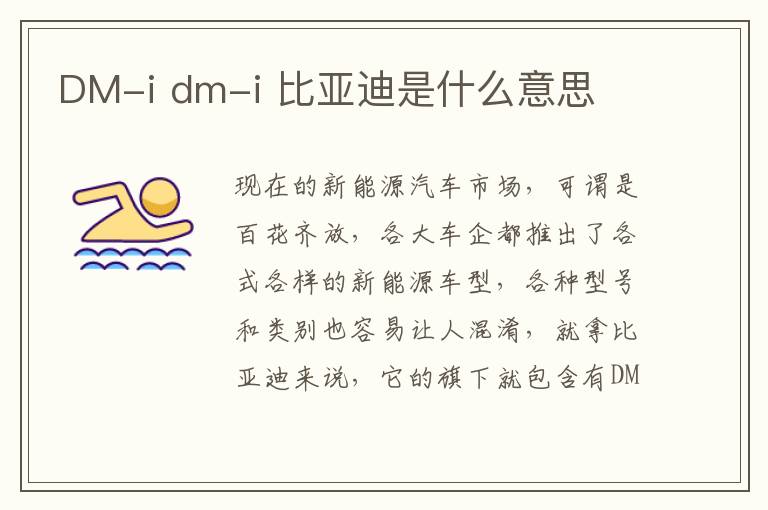 DM-i dm-i 比亚迪是什么意思