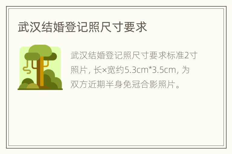 武汉结婚登记照尺寸要求