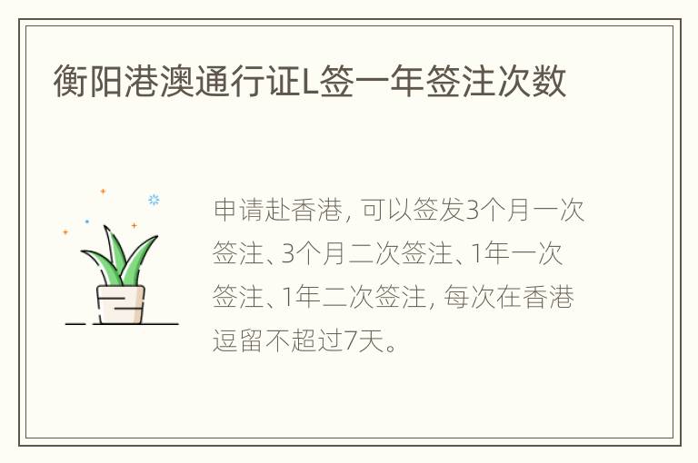 衡阳港澳通行证L签一年签注次数