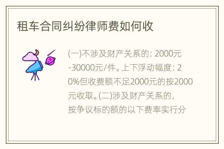 租车合同纠纷律师费如何收
