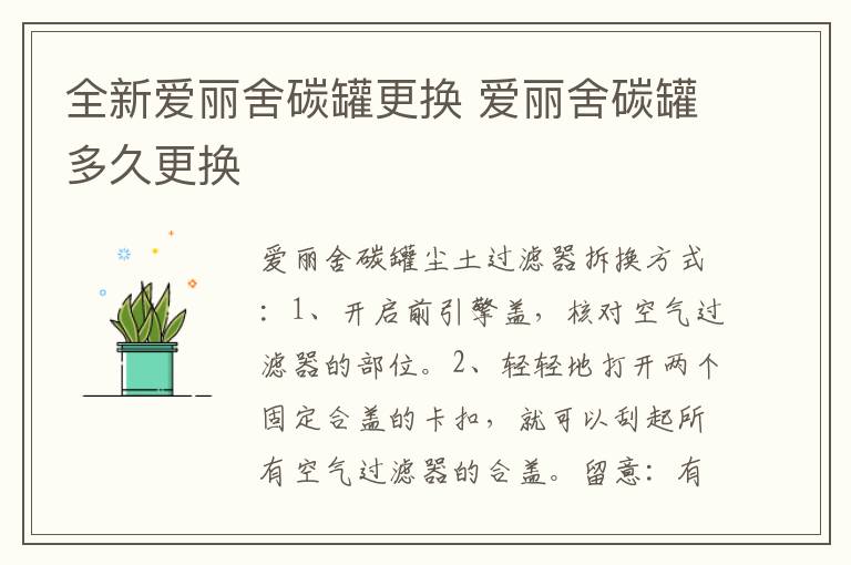 全新爱丽舍碳罐更换 爱丽舍碳罐多久更换