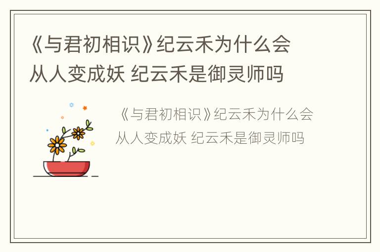《与君初相识》纪云禾为什么会从人变成妖 纪云禾是御灵师吗