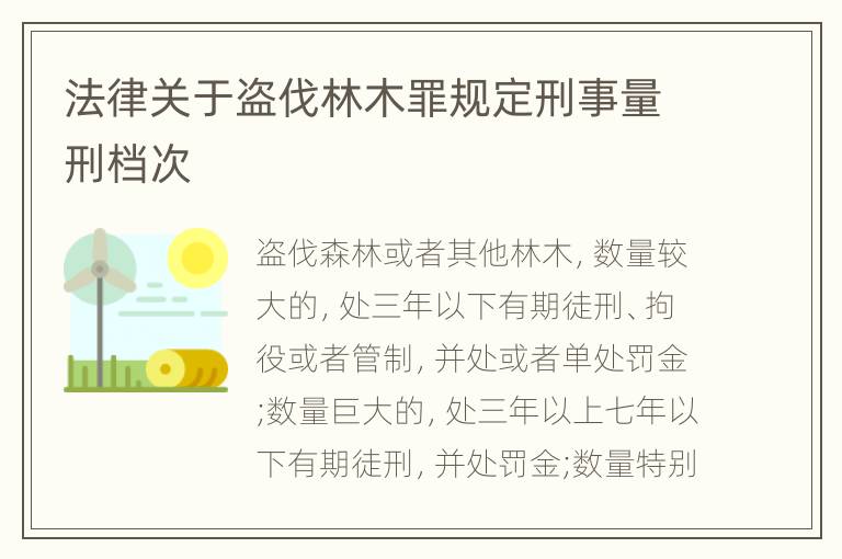 法律关于盗伐林木罪规定刑事量刑档次