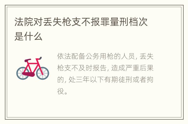 法院对丢失枪支不报罪量刑档次是什么