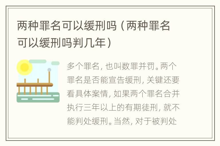 两种罪名可以缓刑吗（两种罪名可以缓刑吗判几年）