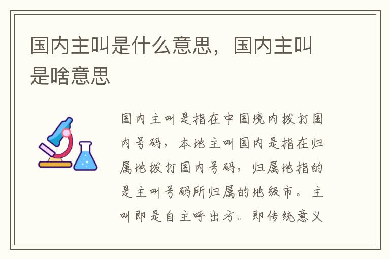 国内主叫是什么意思，国内主叫是啥意思