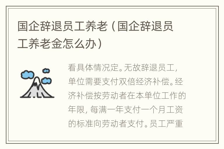 国企辞退员工养老（国企辞退员工养老金怎么办）