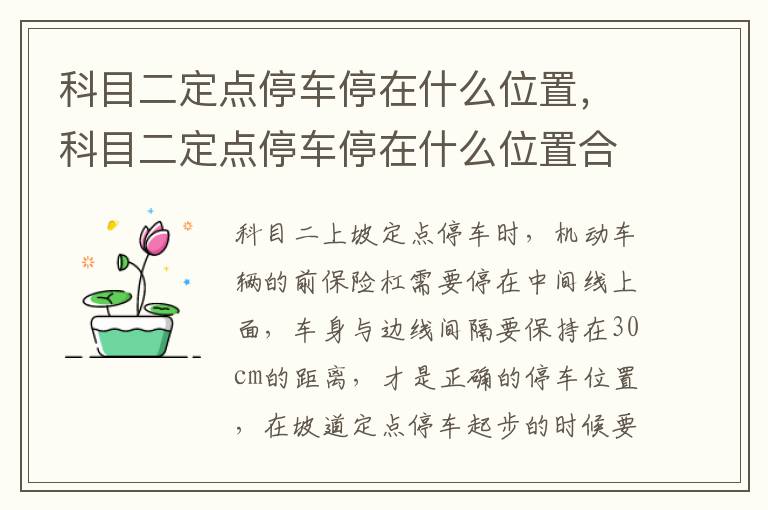 科目二定点停车停在什么位置，科目二定点停车停在什么位置合适