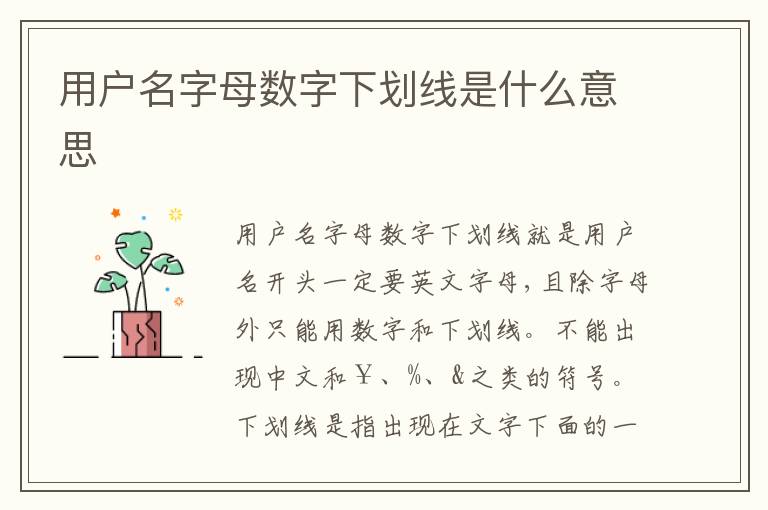 用户名字母数字下划线是什么意思