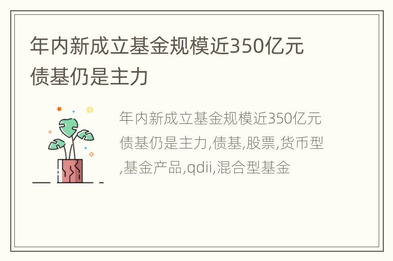 年内新成立基金规模近350亿元 债基仍是主力