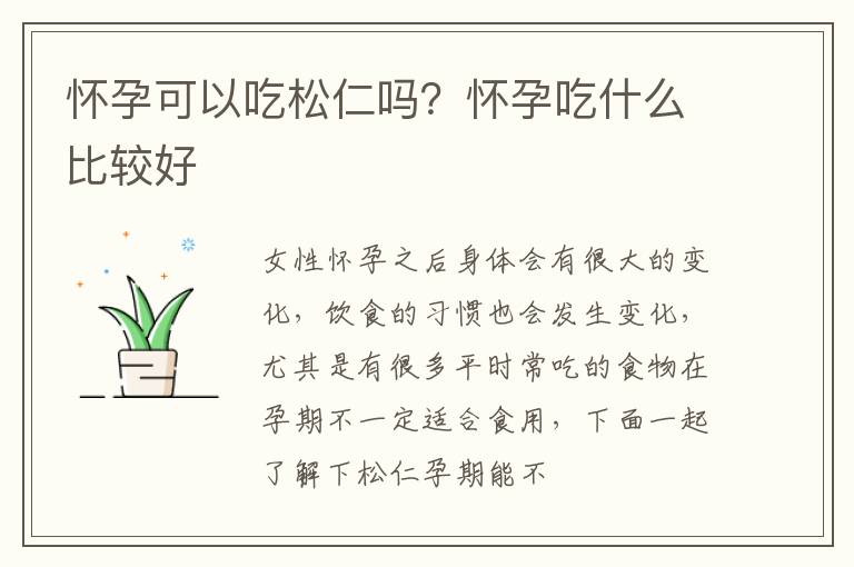 怀孕可以吃松仁吗？怀孕吃什么比较好