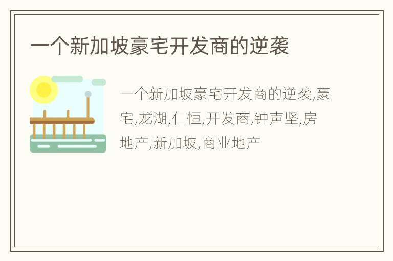 一个新加坡豪宅开发商的逆袭