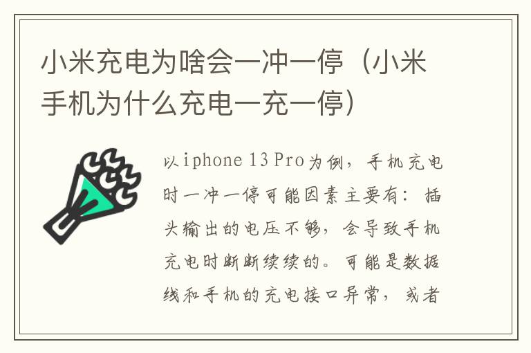 小米充电为啥会一冲一停（小米手机为什么充电一充一停）