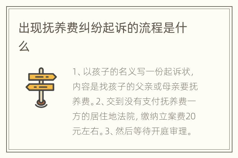 出现抚养费纠纷起诉的流程是什么