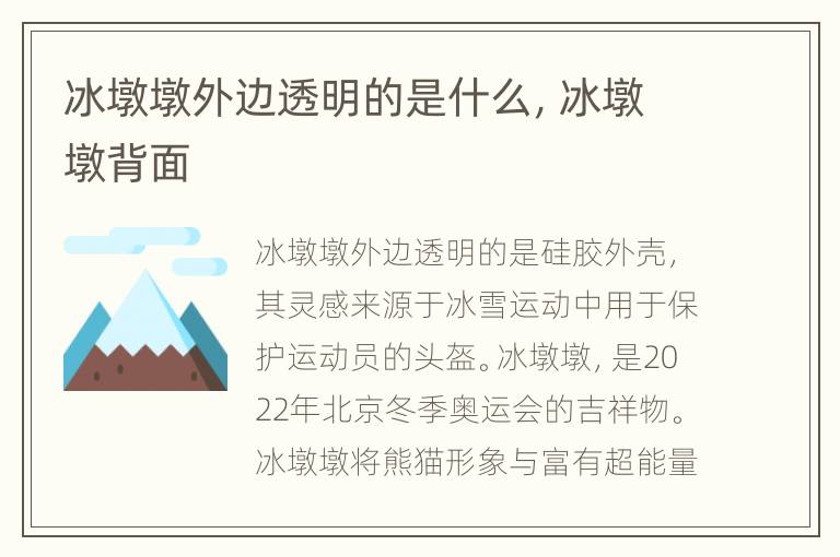 冰墩墩外边透明的是什么，冰墩墩背面