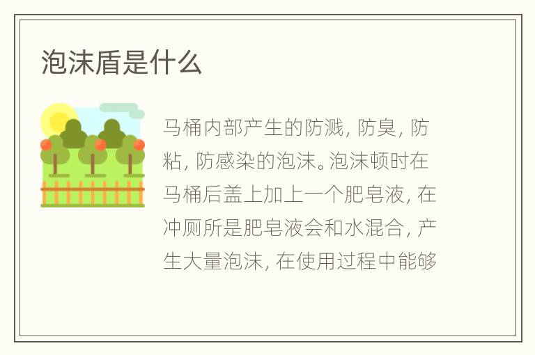 泡沫盾是什么