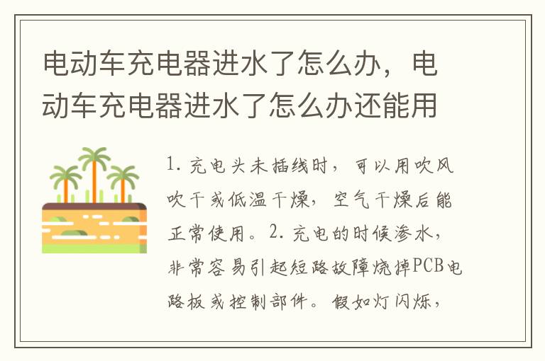 电动车充电器进水了怎么办，电动车充电器进水了怎么办还能用吗