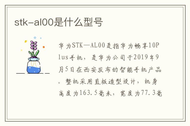 stk-al00是什么型号