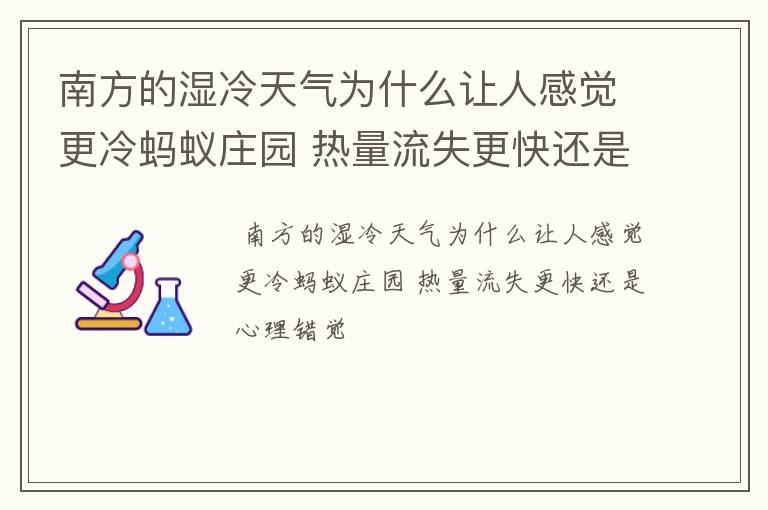南方的湿冷天气为什么让人感觉更冷蚂蚁庄园 热量流失更快还是心理错觉