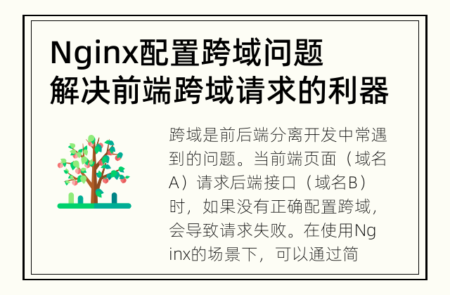 Nginx配置跨域问题 解决前端跨域请求的利器