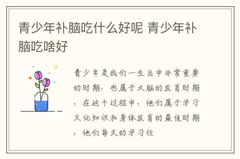青少年补脑吃什么好呢 青少年补脑吃啥好