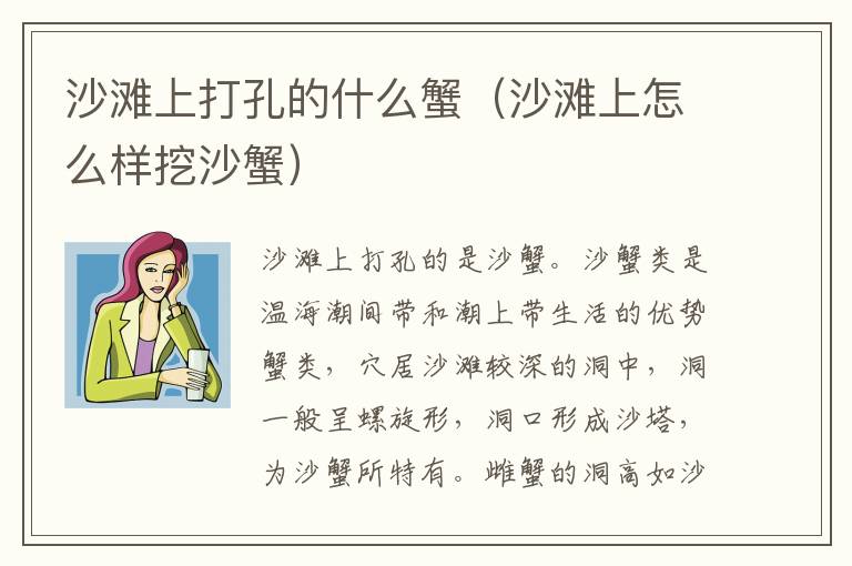 沙滩上打孔的什么蟹（沙滩上怎么样挖沙蟹）