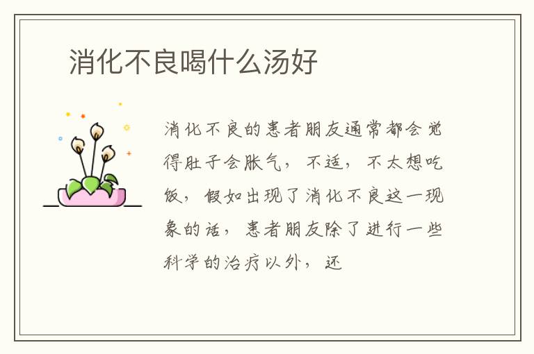 ​消化不良喝什么汤好