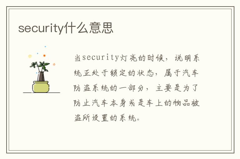 security什么意思